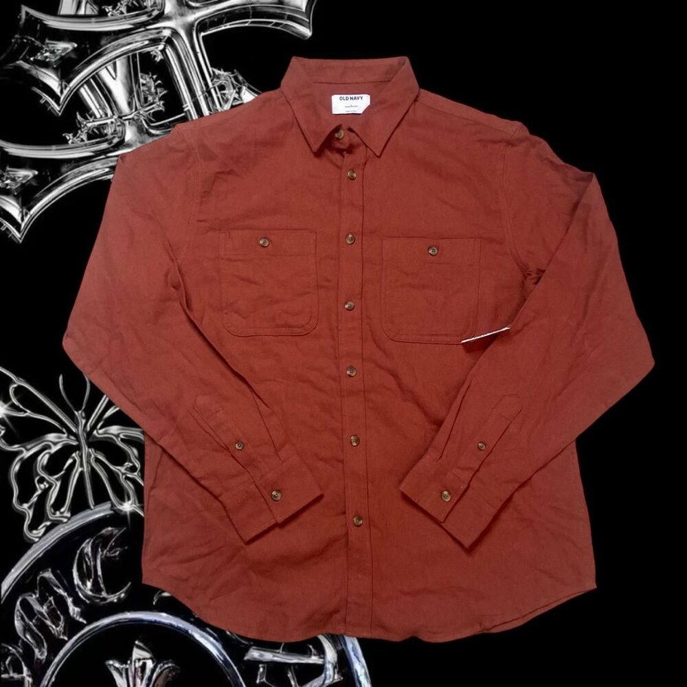 Old-navy Men's Orange and Red Shirt